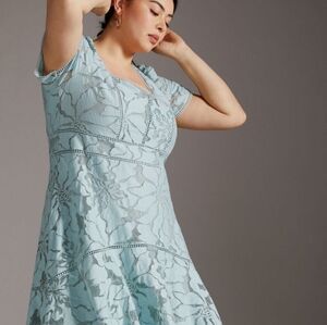 Lace Anthropologie Blue Summer Wedding Guest Dress Size 20w BNWT